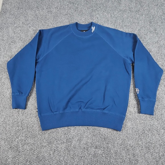 100 Thieves Blue Embroidered Logo Crewneck Sweatshirt Pullover Sweater Mens - Picture 2 of 8